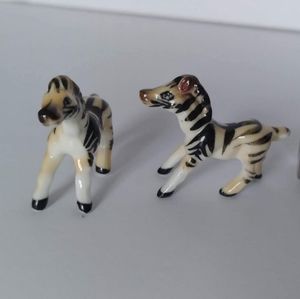 Mini Porcelain Zebra Figurines